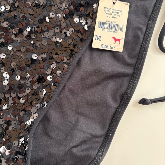 Victorias Secret Black Sequins Bikini Bottom - Picture 3 of 4